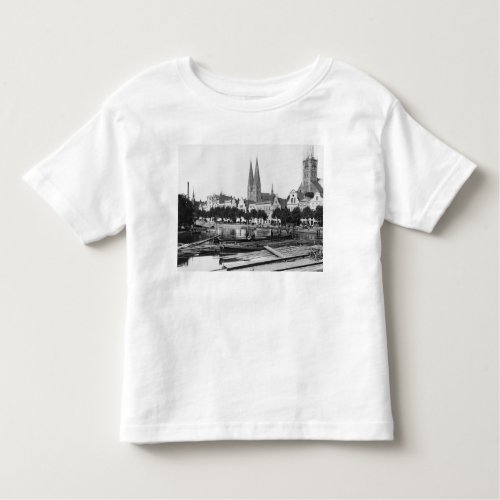 Selling wood on the River Trave Lubeck c1910 Toddler T_shirt