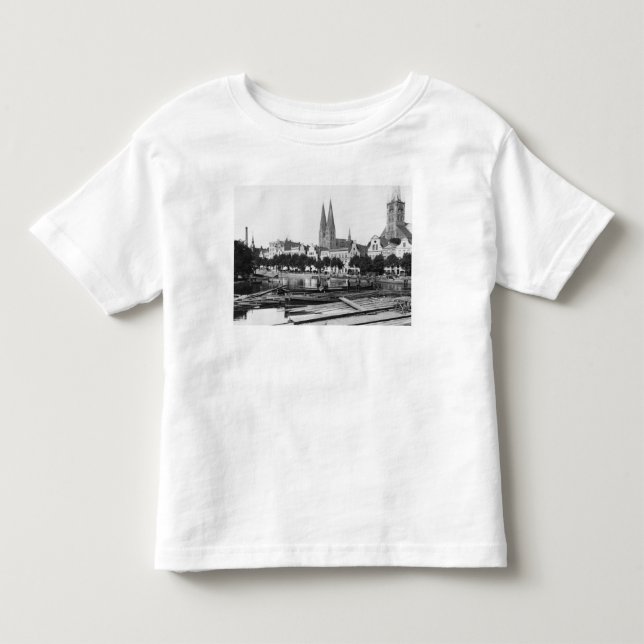 Selling wood on the River Trave, Lubeck, c.1910 Toddler T-shirt (Front)