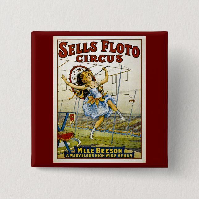 Sells Floto 1921 - M'lle Beeson Button (Front)