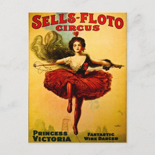 Sells Floto Wire Dancer Circus Princess Victoria Postcard