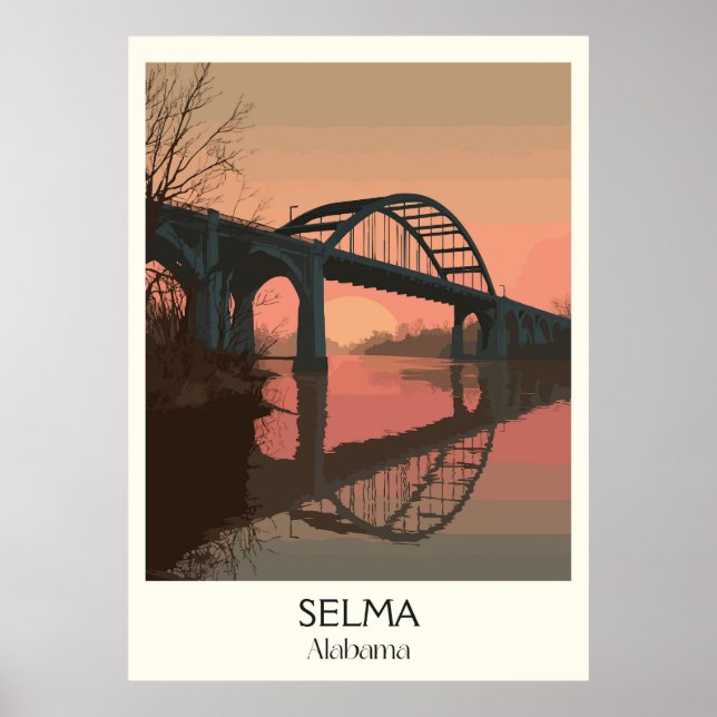 Selma Alabama Edmund Pettus Bridge Poster (Front)