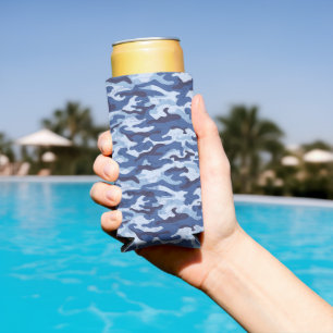 Seltzer Can Cooler-Blue Camo  Cooler