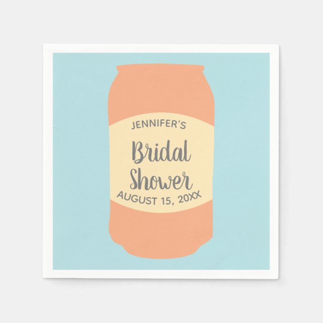 Seltzer Soda Can Personalized Bridal Shower Party Napkins (Front)