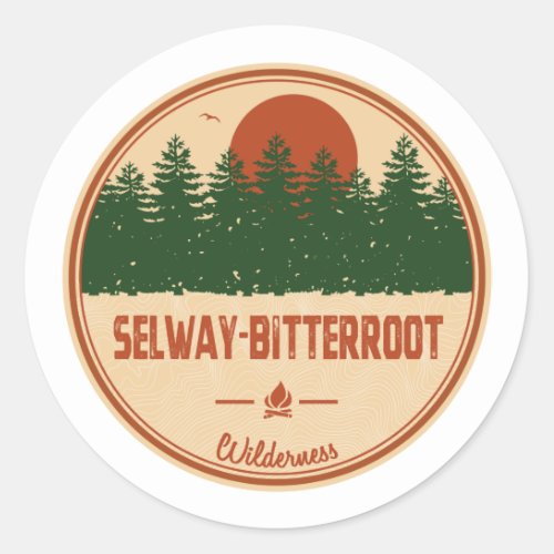 Selway_Bitterroot Wilderness Montana Idaho Classic Round Sticker