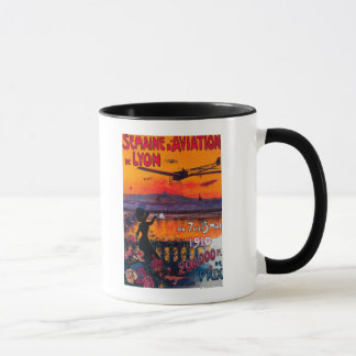 Semaine d' Aviation De Lyon Vintage Poster Mug