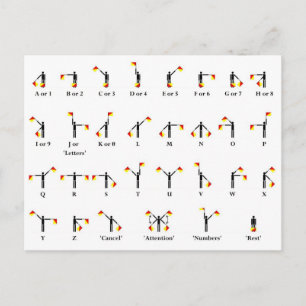 Semaphore Flag Chart Postcard