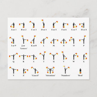 Semaphore Flag Chart Postcard
