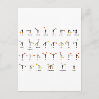 Semaphore Flag Chart Postcard