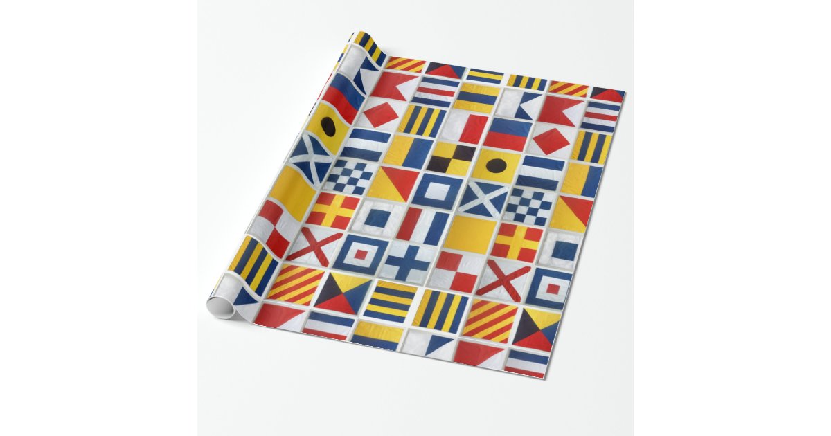 Semaphore Flags Wrapping Paper Zazzle