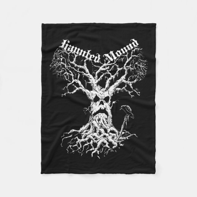 Sematary Merch. Design A Ghost Tree. Haunted Mound Fleece Blanket (Front)