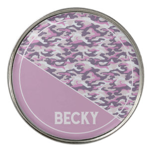 Semi Camouflage double Grey and Pink Golf Ball Marker
