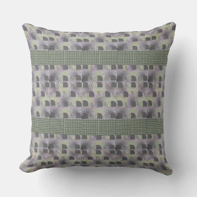 Semi Circle Abstract Throw Pillow (Front)