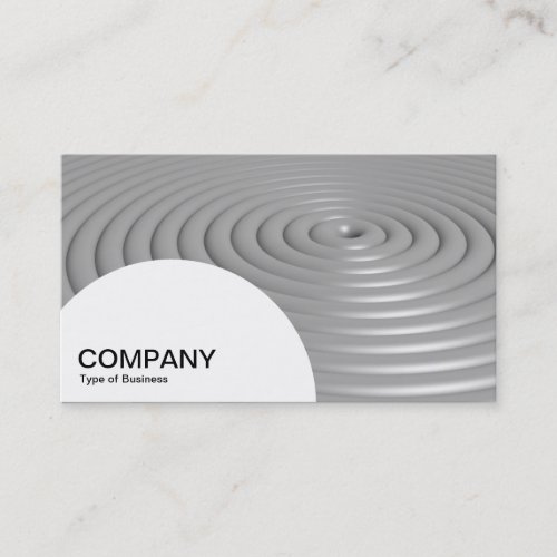 Semi_circle Panel _ Concentric Rings _ Gray Business Card
