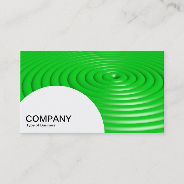 Semi-circle Panel - Concentric Rings - Green Business Card (Front)