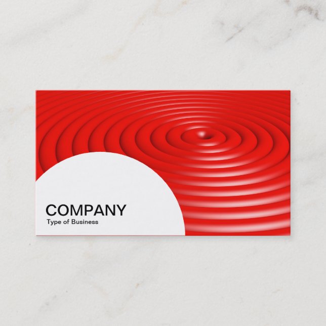 Semi-circle Panel - Concentric Rings - Red Business Card (Front)