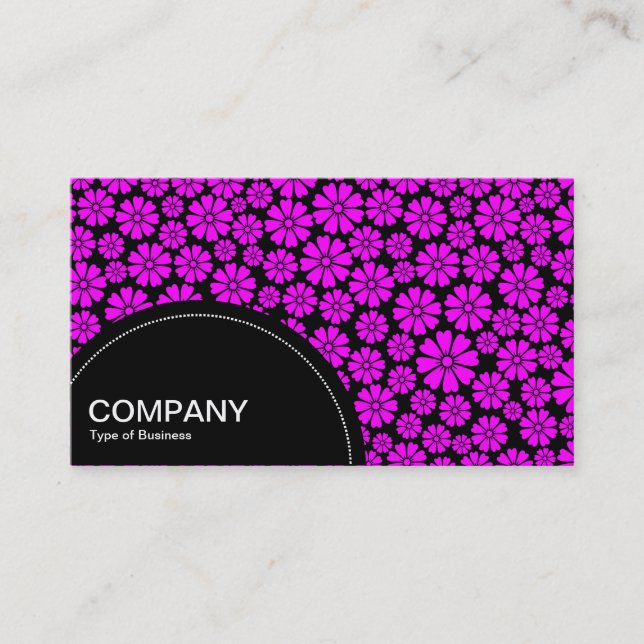 Semi-circle Panel (dots) - 8 Petals - Magenta Business Card (Front)