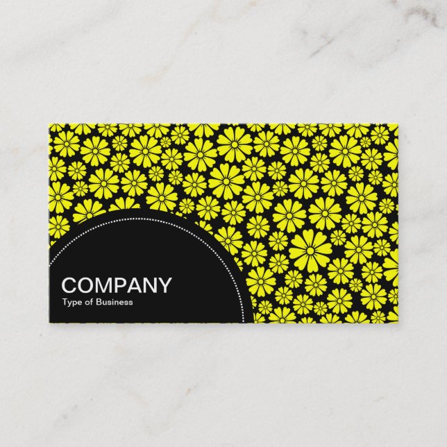 Semi-circle Panel (dots) - 8 Petals - Yllw on Blk Business Card (Front)
