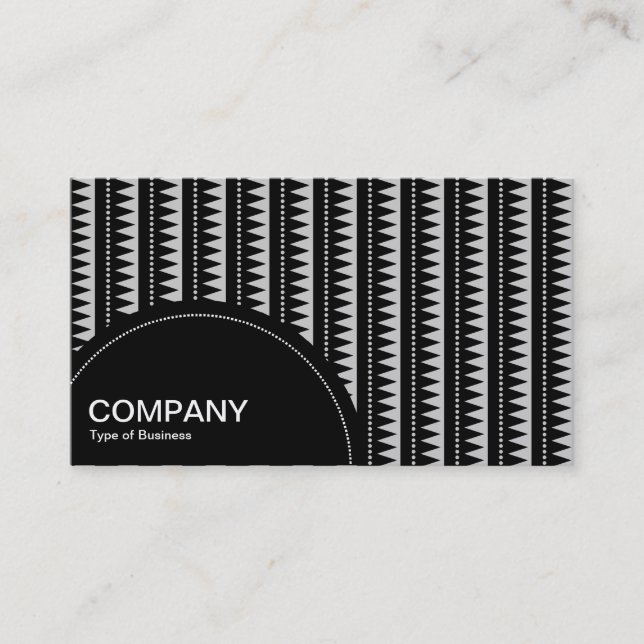 Semi-circle Panel (dots) - Aztec Pattern - Gray Business Card (Front)