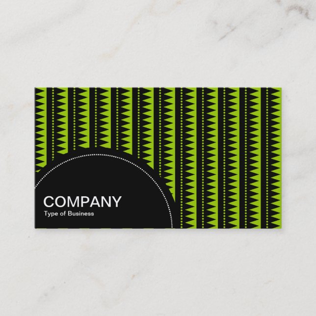 Semi-circle Panel (dots) - Aztec Pattern - Green Business Card (Front)