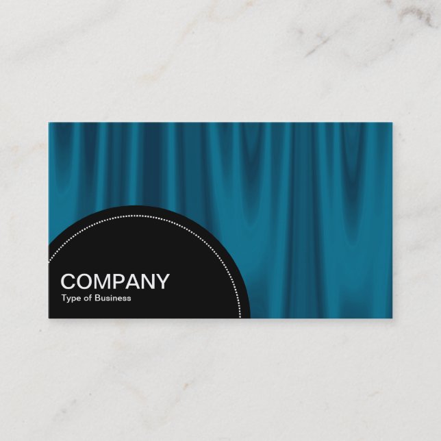 Semi-circle Panel (dots) - Blue Drapery Business Card (Front)