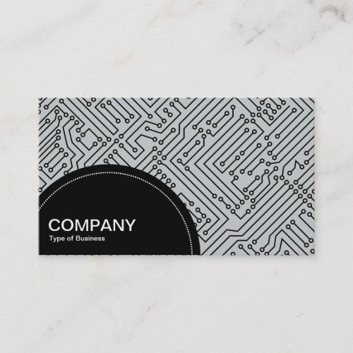 Semi_circle Panel dots _ Circuitry _ Blk on Gray Business Card