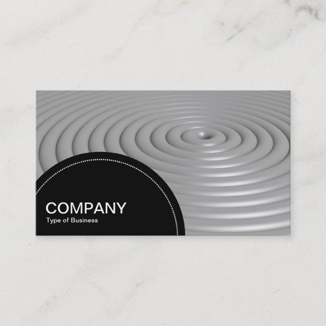 Semi-circle Panel (dots) - Concentric Rings - Gray Business Card (Front)