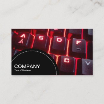 Semi-circle Panel (dots) - Glowing Keyboard Business Card by artberry at Zazzle