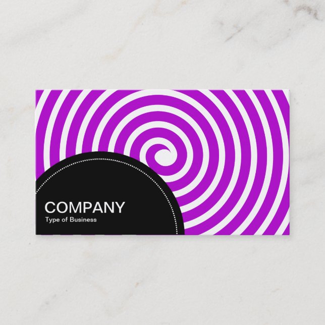 Semi-circle Panel (dots) - Spiral Purple Business Card (Front)