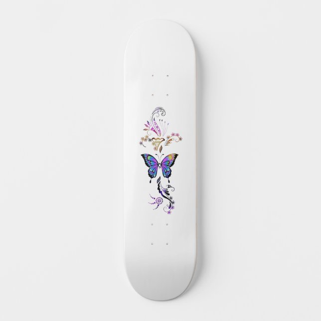 Semi- Colin Awareness Butterfly Skateboard (Front)