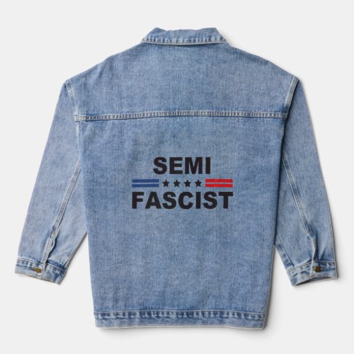 Semi Fascist US Flag  1  Denim Jacket