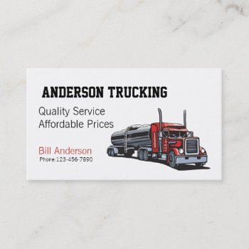Semi Fuel Tanker Truck Business Card by Lasting__Impressions at Zazzle