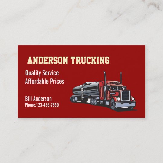 Semi Fuel Tanker Truck Business Card