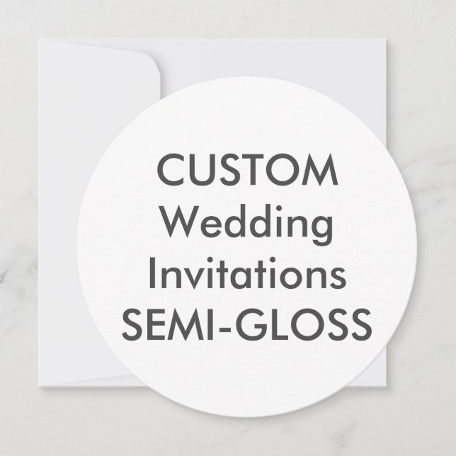 SEMI-GLOSS 110lb 5.25" Round Wedding Invitations (Front)