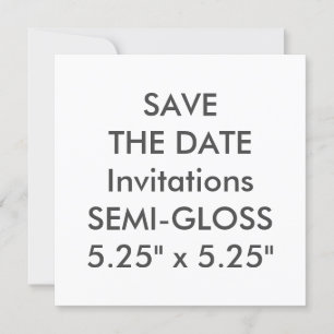 SEMI-GLOSS 110lb 5.25" Square Wedding Invitations