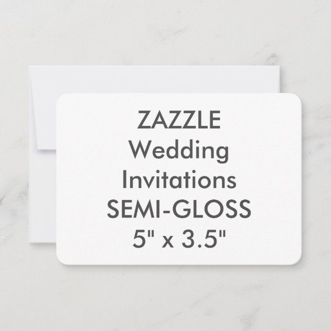 SEMI-GLOSS 110lb 5” x 3.5" Wedding Invitations (Front)