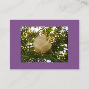 Semi Gloss White Rose Bloom Business Card