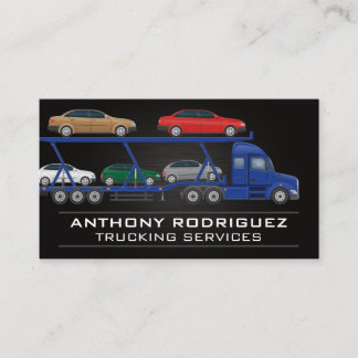 Semi Hauling Cars | Trucking Services Business Card