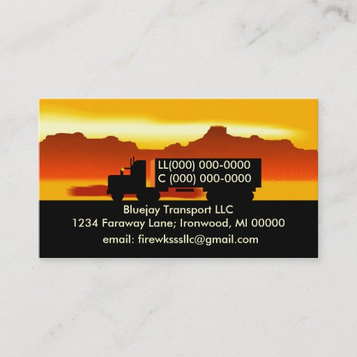 Customizable Semi OTR Trucking Transport Truckers Business Card