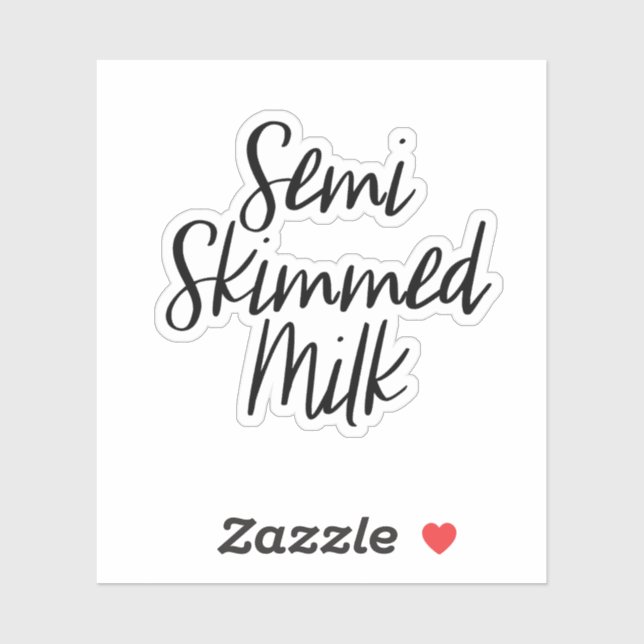 Semi-Skimmed Milk Storage Sticker (Sheet)
