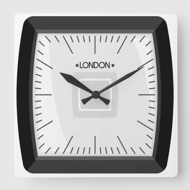 Semi Square London Square Wall Clock (Front)