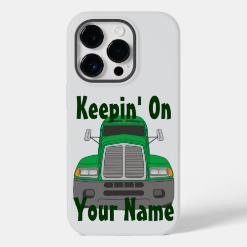 Semi Tractor Personalized Truck Driver Case_Mate iPhone 14 Pro Case