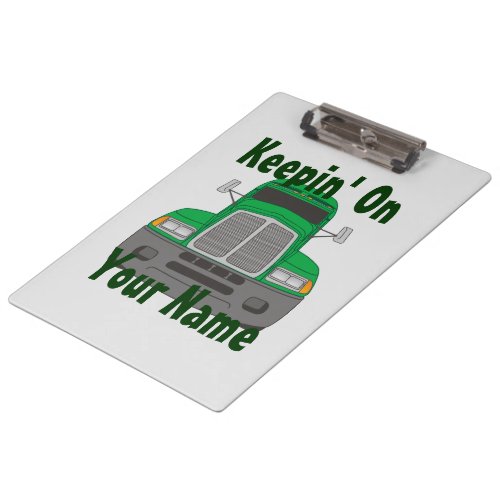 Semi Tractor Personalized Truck Driver Clipboard