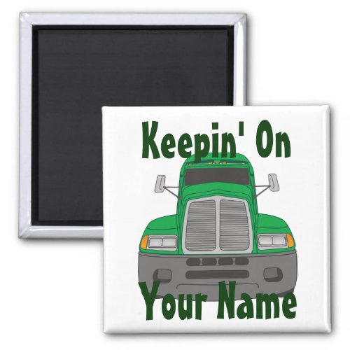 Semi Tractor Personalized Truck Driver Magnet