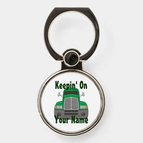 Semi Tractor Personalized Truck Driver Phone Ring Stand