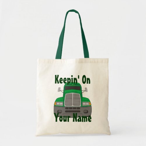 Semi Tractor Personalized Truck Driver Tote Bag