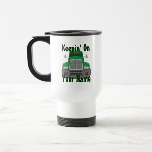 Semi Tractor Personalized Truck Driver Travel Mug