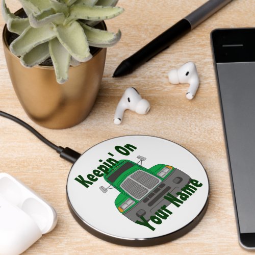 Semi Tractor Personalized Truck Driver Wireless Charger