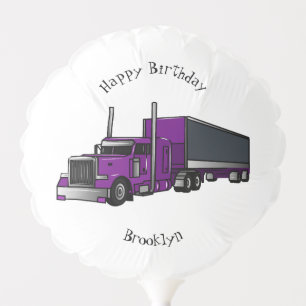 Semi-trailer truck cartoon illustration balloon