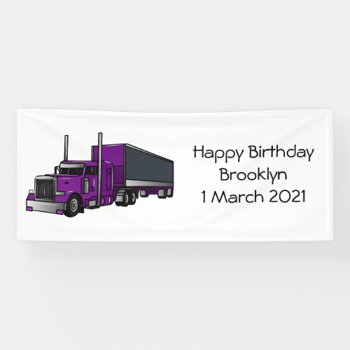Semi_trailer truck cartoon illustration banner