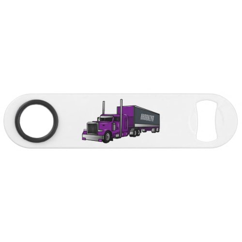 Semi_trailer truck cartoon illustration bar key